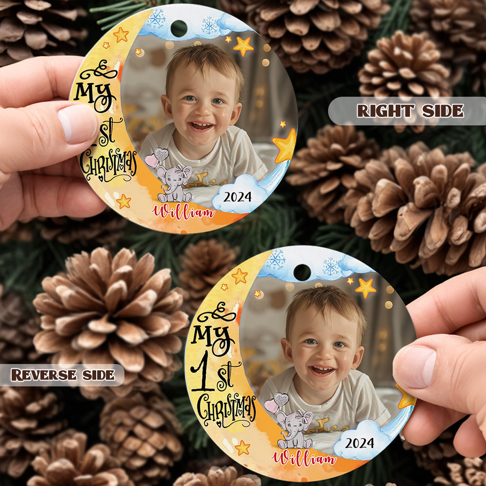 Custom Photo Gifts for Kid Baby's First Christmas Ornament