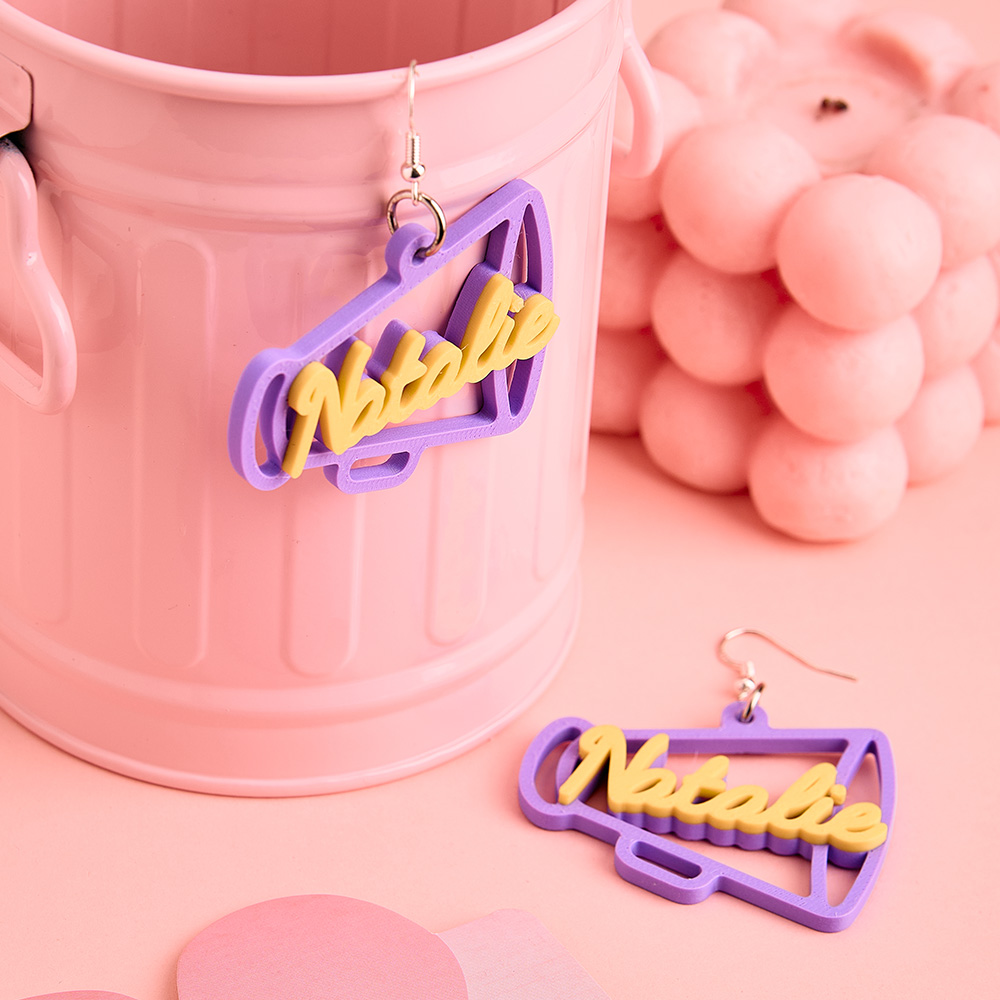 Personalized Gifts for Cheerleading 3D Printed Earrings Megaphone