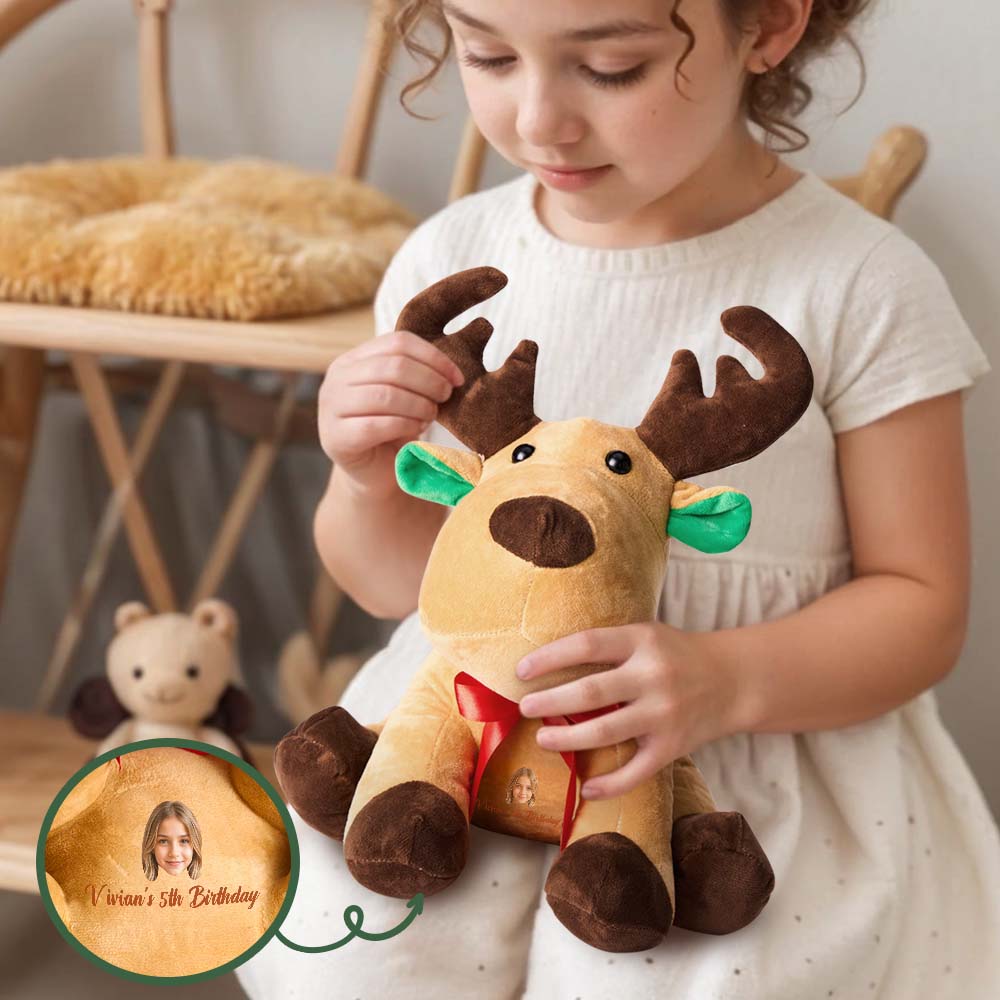 Custom Face Gifts for Kid Moose Plush Stuffed Toy