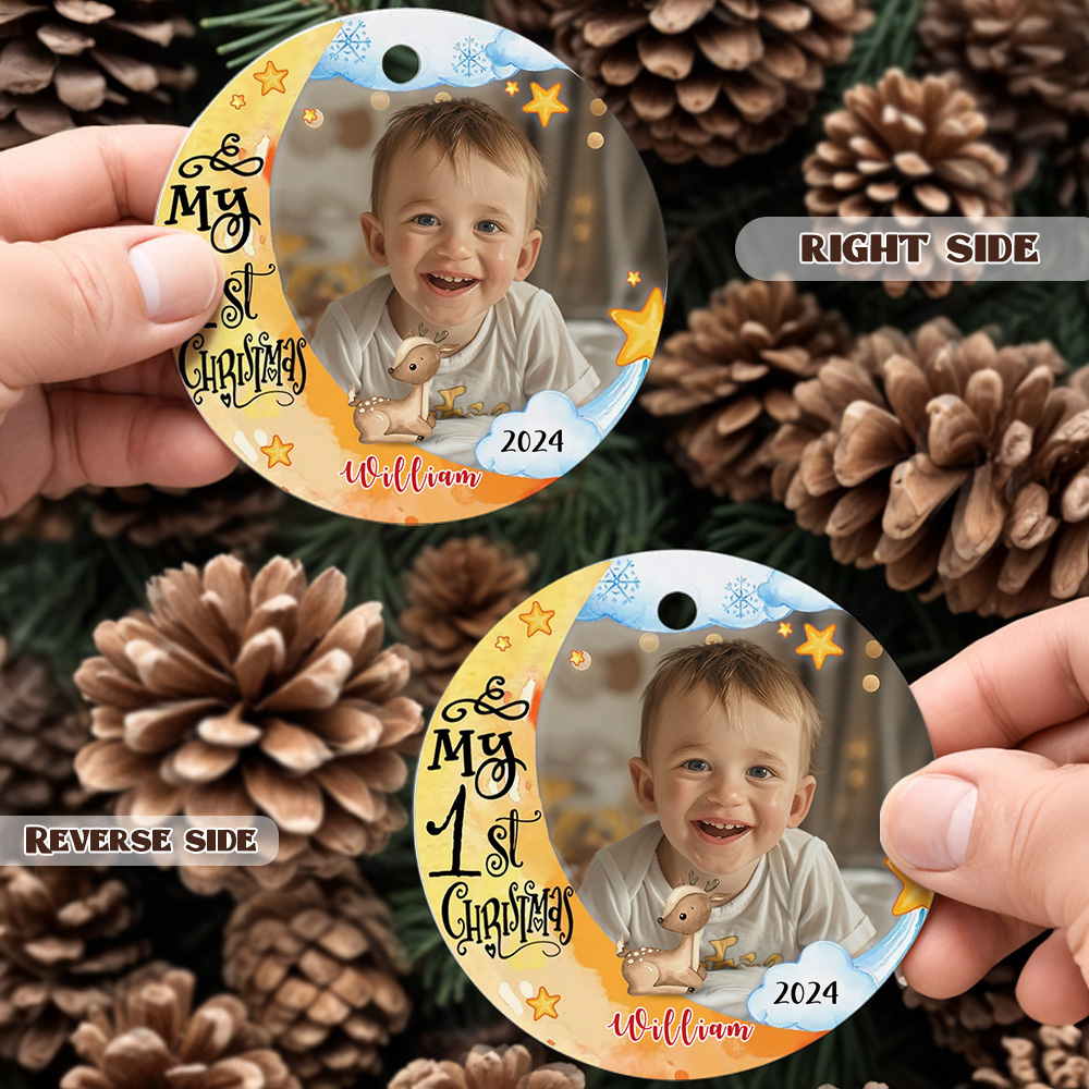 Custom Photo Gifts for Kid First Christmas Ornament