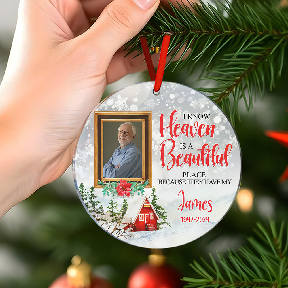 Personalized Gifts for Christmas Memorial Photo Ornament