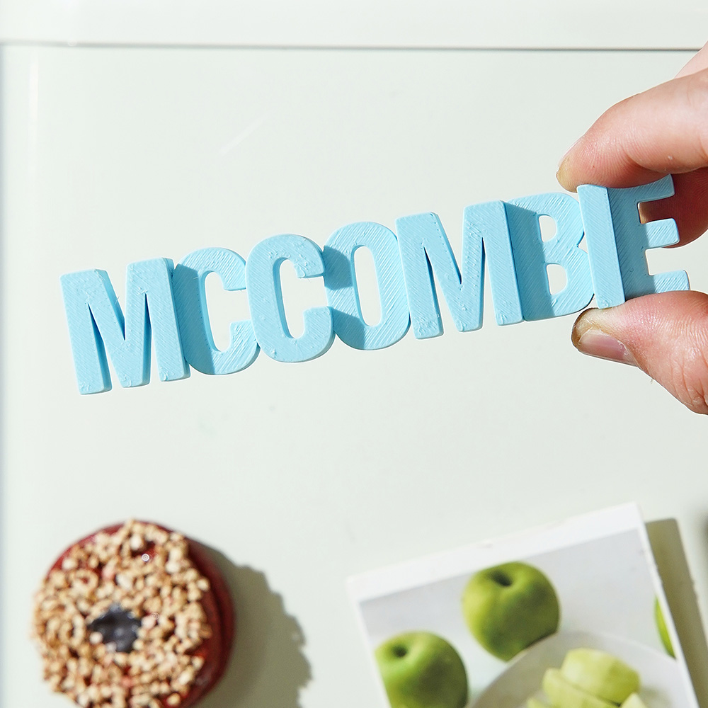 Personalized 3D Printed Text Sign Refrigerator Magnet