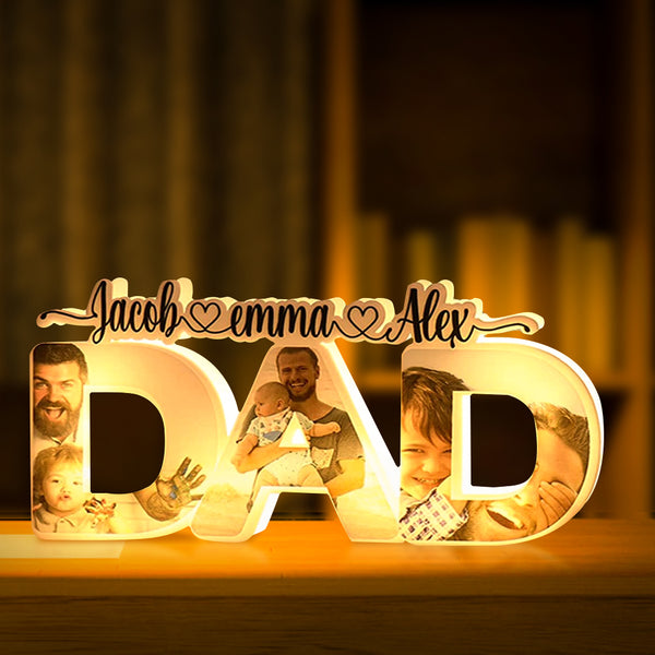 Custom Photo Gifts for Dad Night Light Lamp