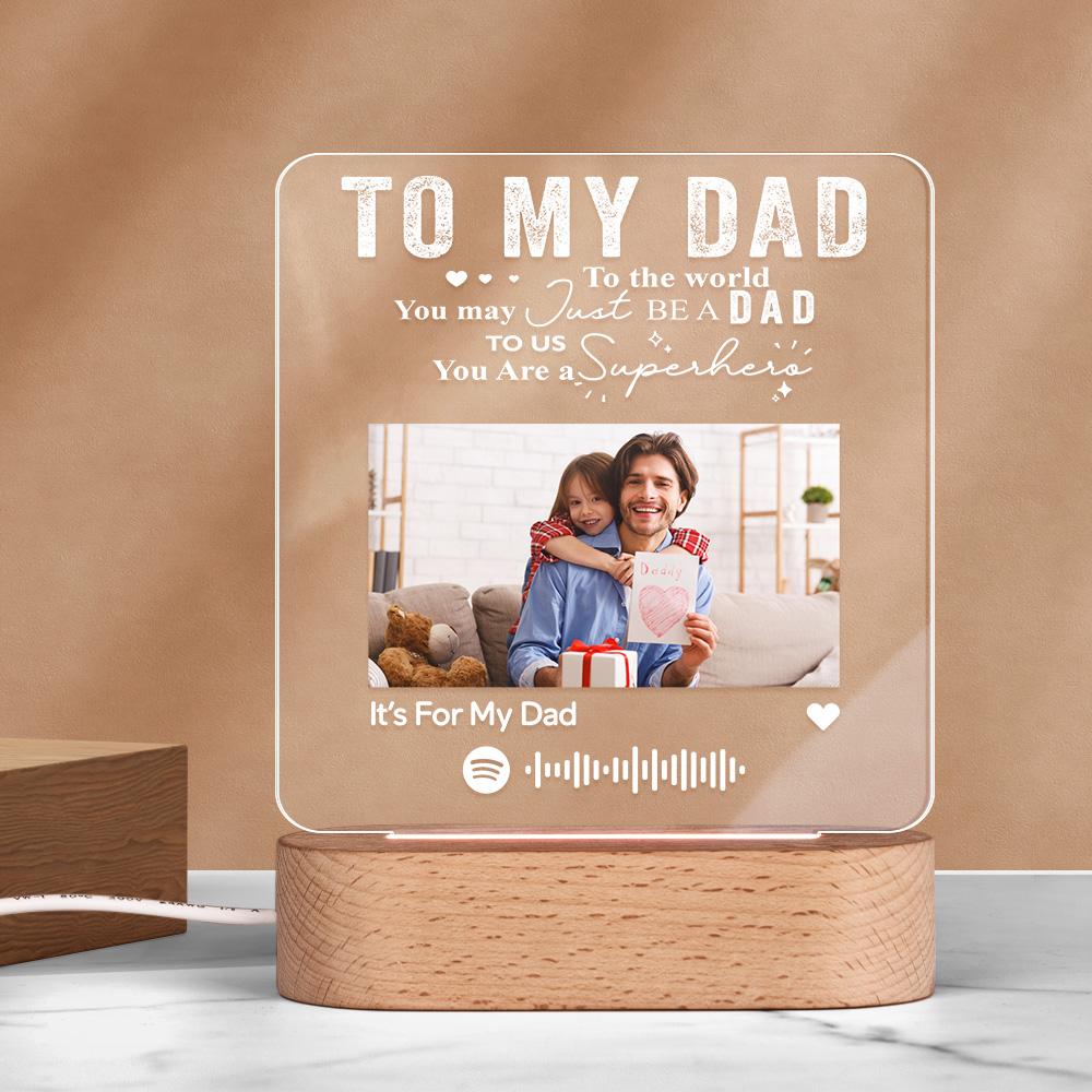 Custom Photo Gifts for Dad Lamp Music Code Engagement Anniversary