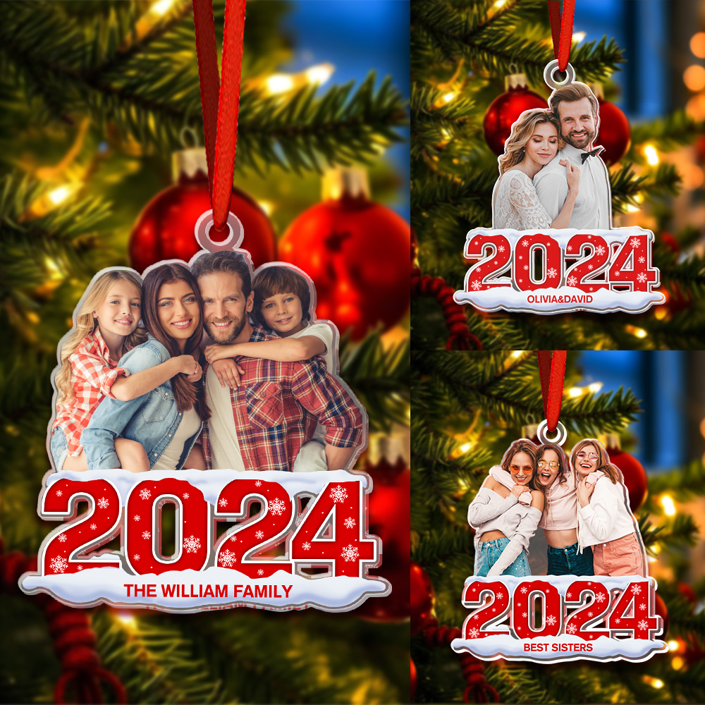 Custom Photo Gifts for Christmas Family Acrylic Ornament