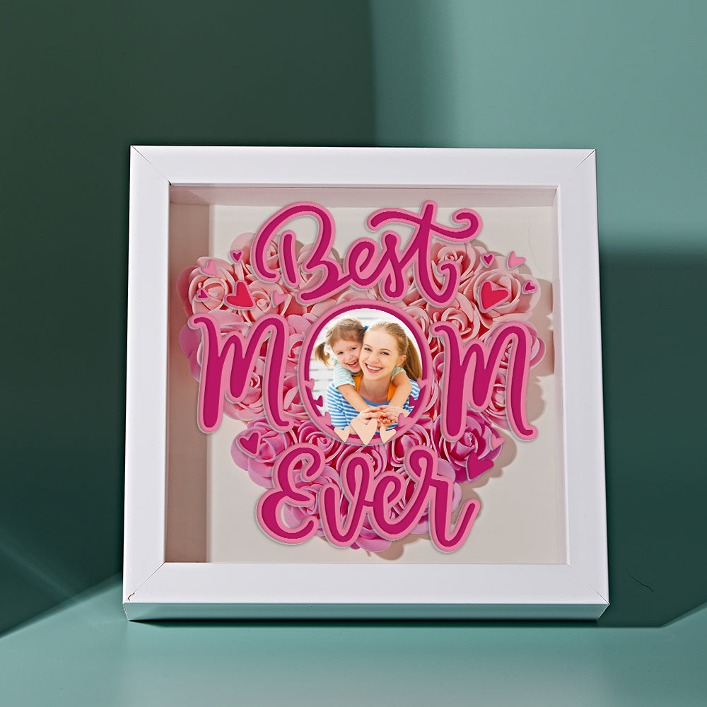 Personalized Photo Gift for Mom Flower Shadow Box Frame