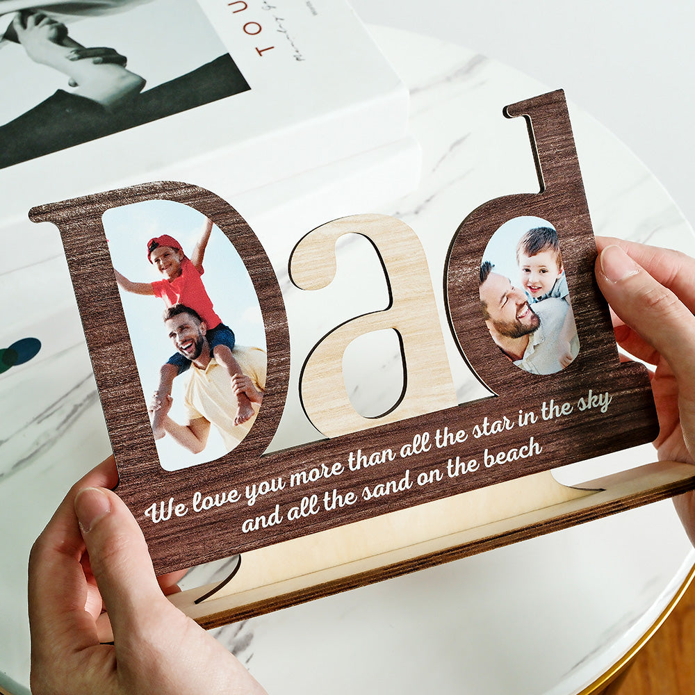 Custom Photo Gifts for Dad Engraved Wooden Creative Ornaments