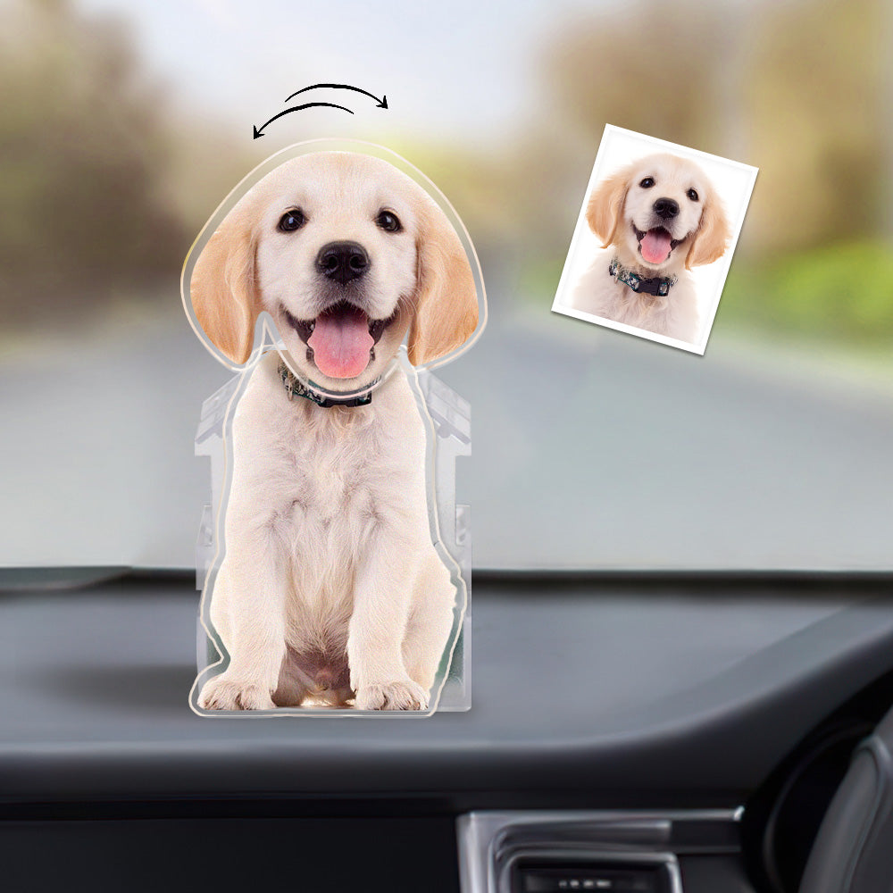 Custom Photo Gifts for Pet Automatic Shaking Head Car Ornament