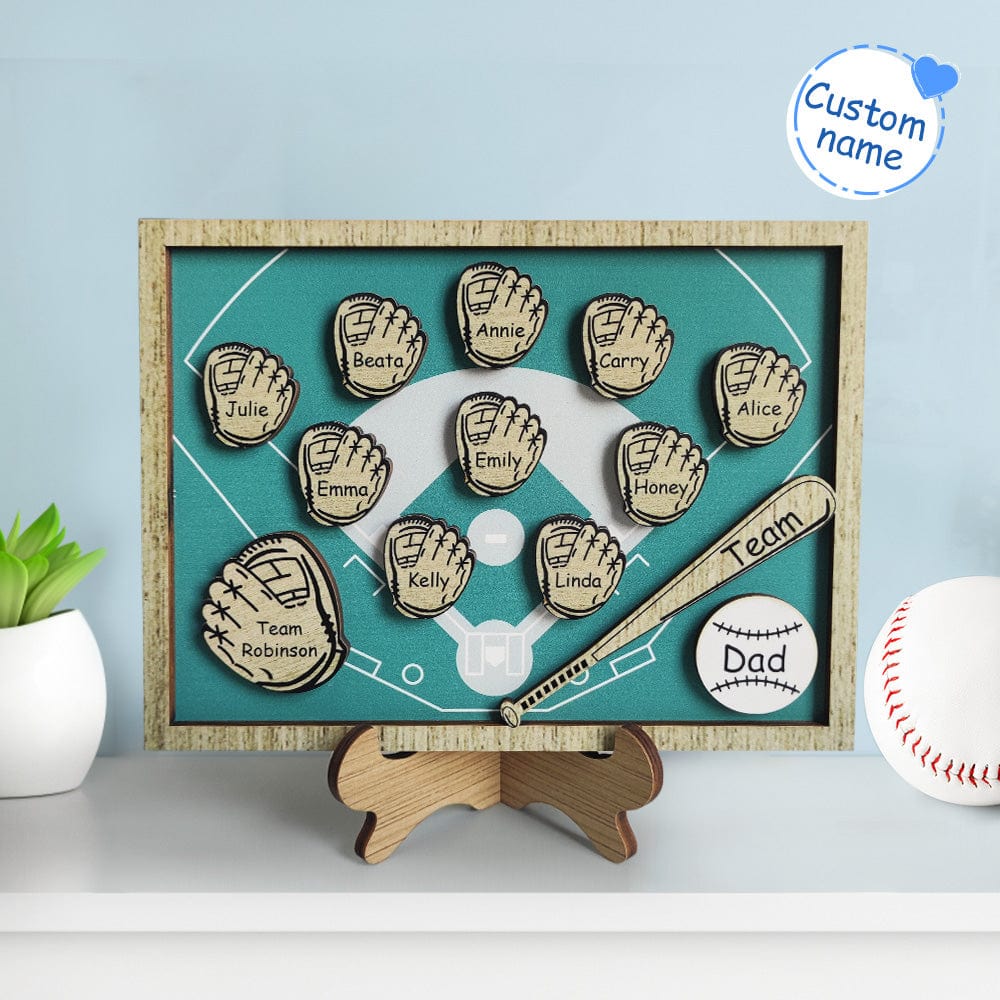 Personalized Gifts for Dad Family Name Baseball Wooden Sign Plaque