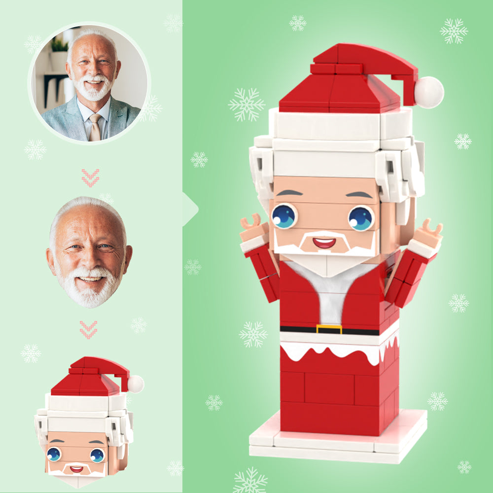 Custom Head Gifts for Christmas Santa Brick Figures Small Particle Block Toy