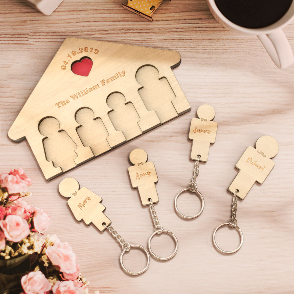 Custom Name Gifts for Family Keychain Holder Home Decorative