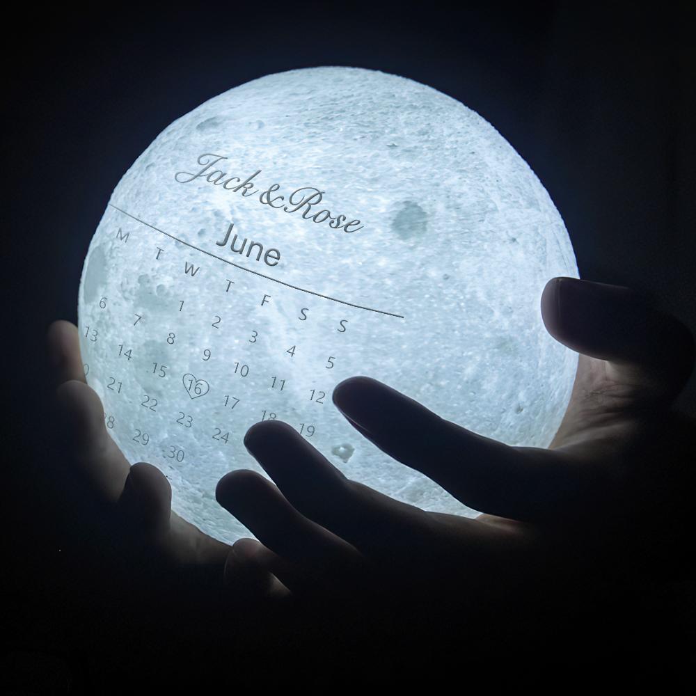 Custom Photo Gifts for Family Engraved Moon Lamp Name 3d Light