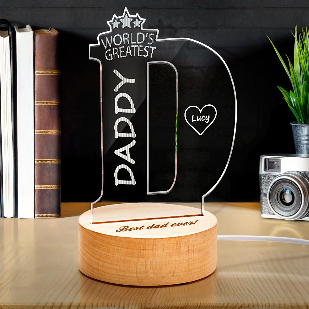 Custom Name Gifts for Dad Bedroom Night Light