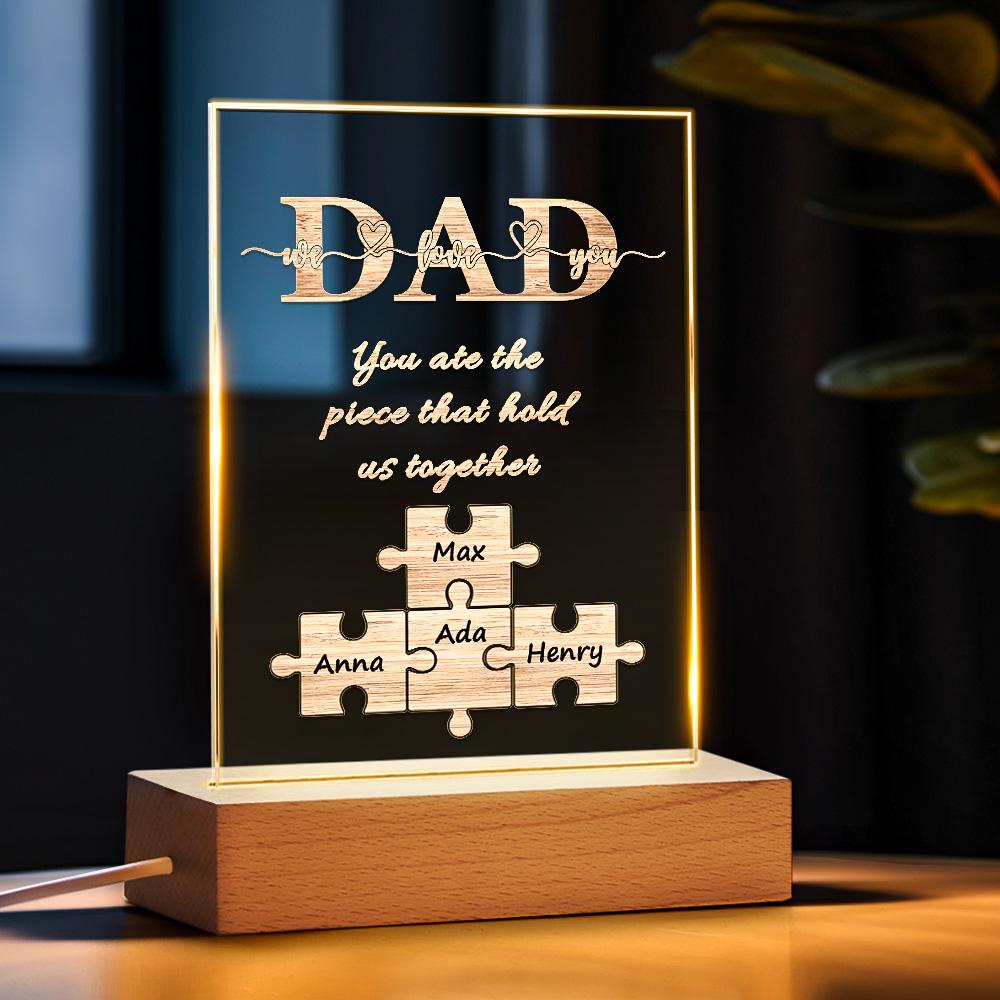 Custom Name Gifts for Dad Puzzle Night Light Name Night Light