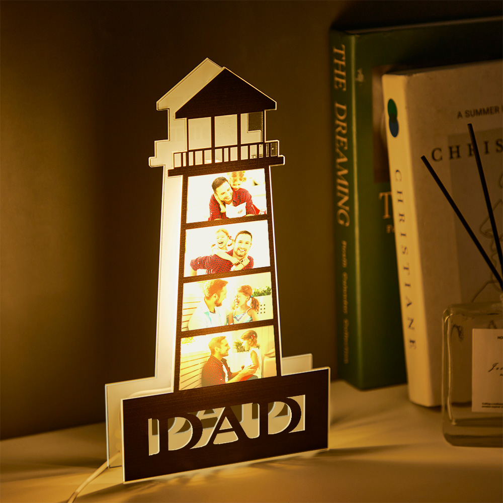 Personalized Gifts for Dad Lighthouse Night Light LED Lamp