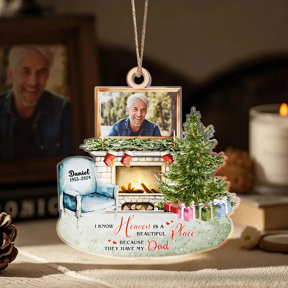 Custom Photo Gifts for Christmas Memorial Ornament