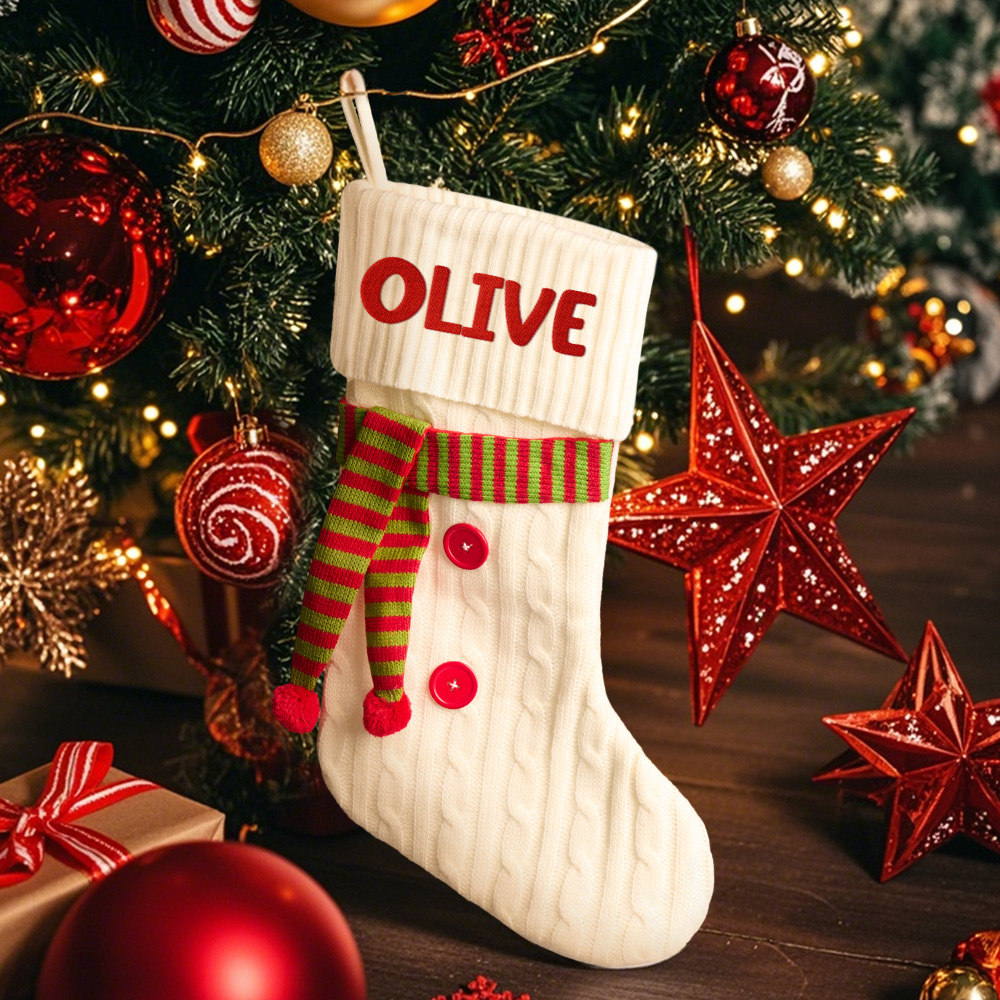 Custom Name Gifts for Christmas Stocking Embroidery Christmas