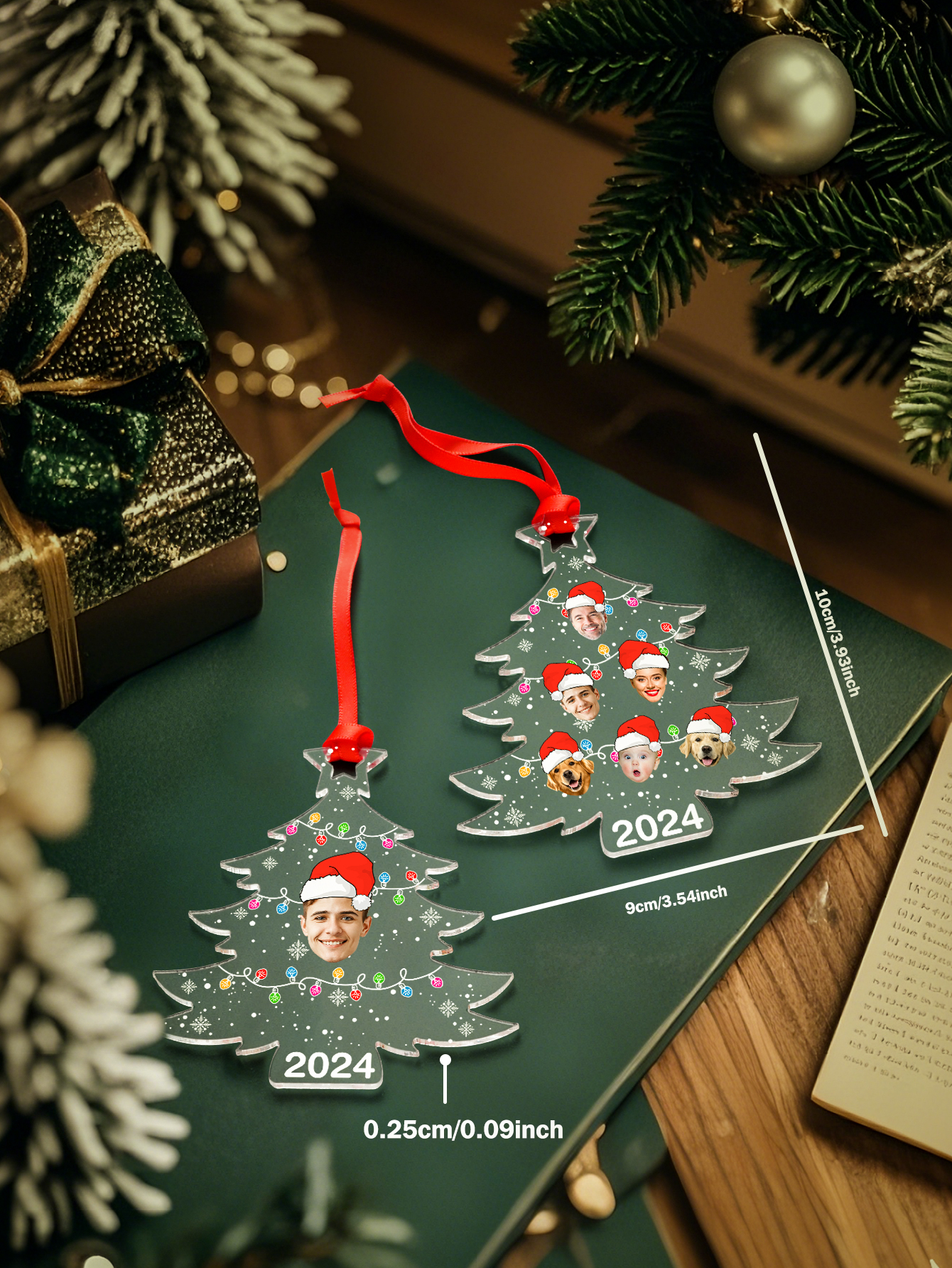 Custom Photo Gifts for Christmas Family Photo Christmas Tree Ornament