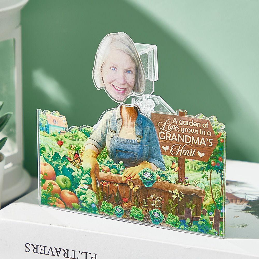 Custom Face Gifts for Grandma Grandma's Garden Shaking Head Standee