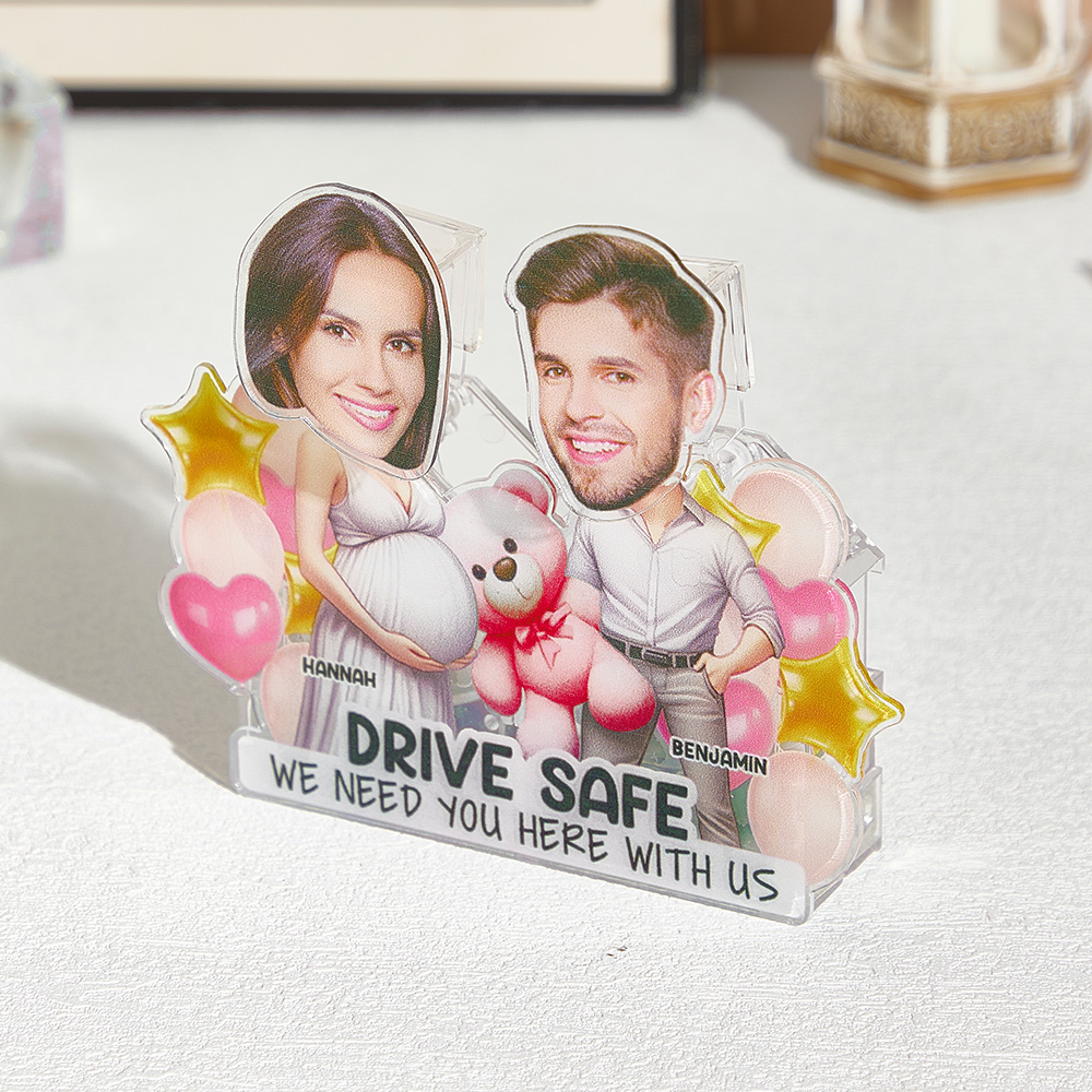 Custom Face Gifts for Couple Drive Safe Couple Shaking Head Standee