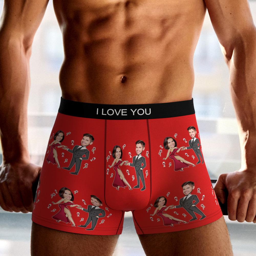 Custom Face Gifts for Him Boxer Dancing Couple Men's Underwear