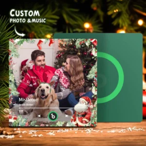 FridgeBeats Frameless Custom Family Photo Music Fridge Magnet Christmas Gifts for Family Personalized Music Magnets Can Play Songs