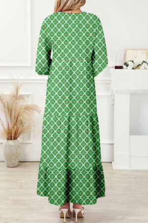 Multicolor Boho Printed Half Sleeve Maxi Dress
