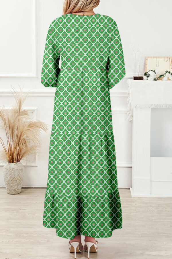 Multicolor Boho Printed Half Sleeve Maxi Dress - Image 2