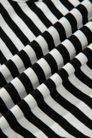 Black Stripe U Neck Sleeveless Loose Fit Mini Dress