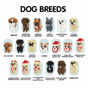 Full Body Customizable 2 People Brick Figures Personalized Brick Figures with Dog Small Particle Block Toy