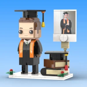 Full Body Customized 1 Person Brick Figures with Photo Graduation Season Theme Graduation Gift
