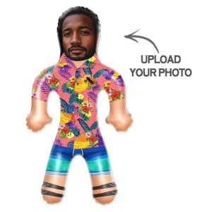 Personalized Blow Up Dolls Hawaiian Shirt Flowers and Fruits Funny Inflatable Man Printed Face for Party Favors