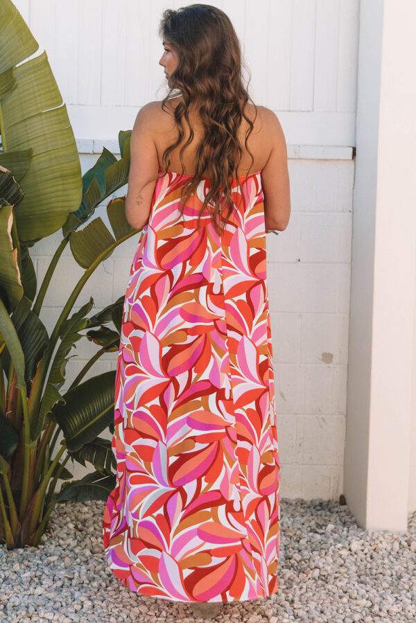 Rose Floral High Low Bandeau Vacay Dress - Image 2