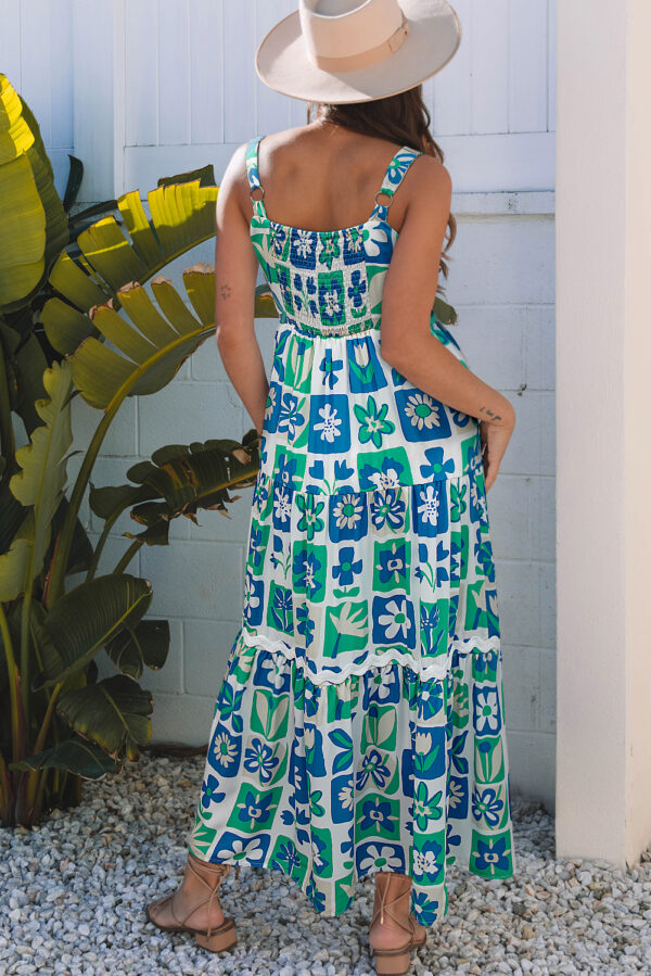 Multicolour Floral Maxi Sundress with Ricrac Trim - Image 2