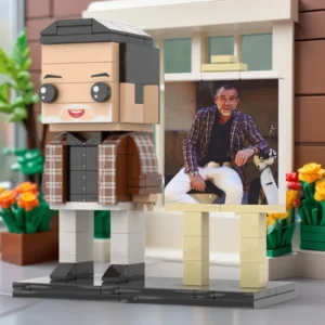 Full Body Custom 1 Person Brick Figures with Frame Personalized Photo Father's Day Gift