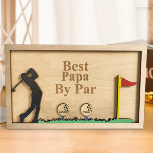 Personalized Father's Day Wooden Golf Sign Engraved Name Plaque Gift for Dad Grandpa
