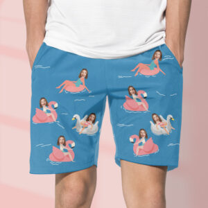Custom Face Beach Shorts Swimwear Personalized Gifts