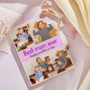 Custom Building Block Puzzle Vertical Building Photo Brick Happy Child Mother's Day Gift
