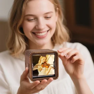 Custom 16 Photos Music Flipbook Frame Animation Machine Mechanical Hand-cranked Photo Album with Light Unique Mother's Day Gifts