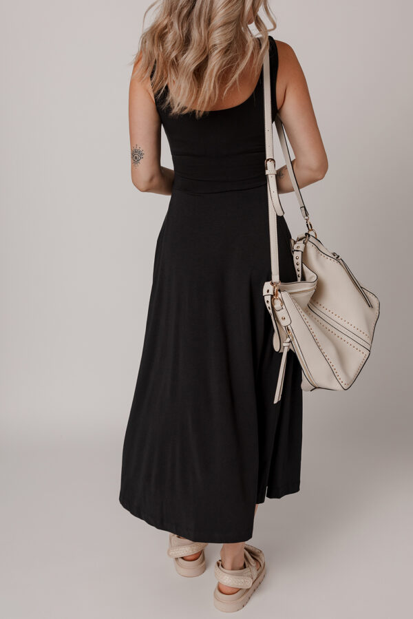 Four Leaf Clover Sleeveless Scoop Neck Flared Split Midi Dress - Image 5