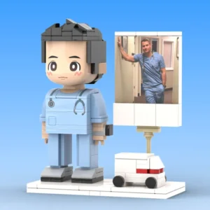 Full Body Customized 1 Person Brick Figures with Photo Doctor Theme Gift Birthday Gift Valentines Gift Father's Day Gift