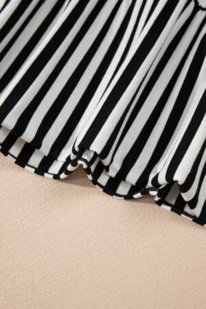 Black Stripe U Neck Sleeveless Loose Fit Mini Dress