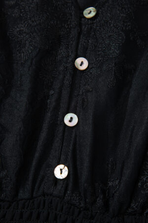 Black Dotty Lace Mesh Flowy Maxi Dress