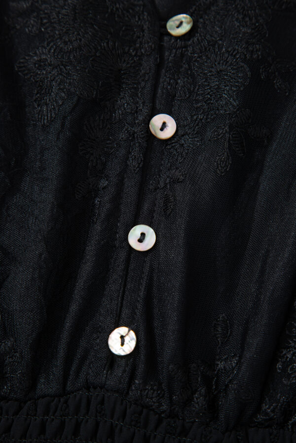 Black Dotty Lace Mesh Flowy Maxi Dress - Image 7