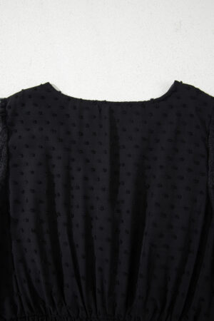 Black Dotty Lace Mesh Flowy Maxi Dress