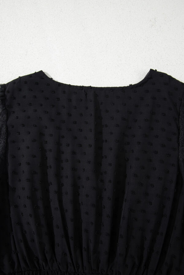 Black Dotty Lace Mesh Flowy Maxi Dress - Image 8