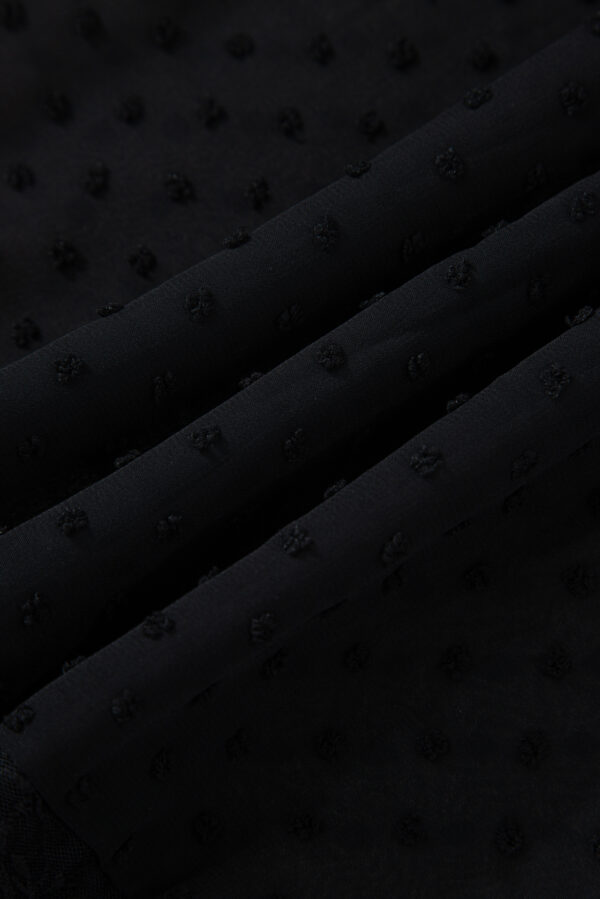 Black Dotty Lace Mesh Flowy Maxi Dress - Image 14