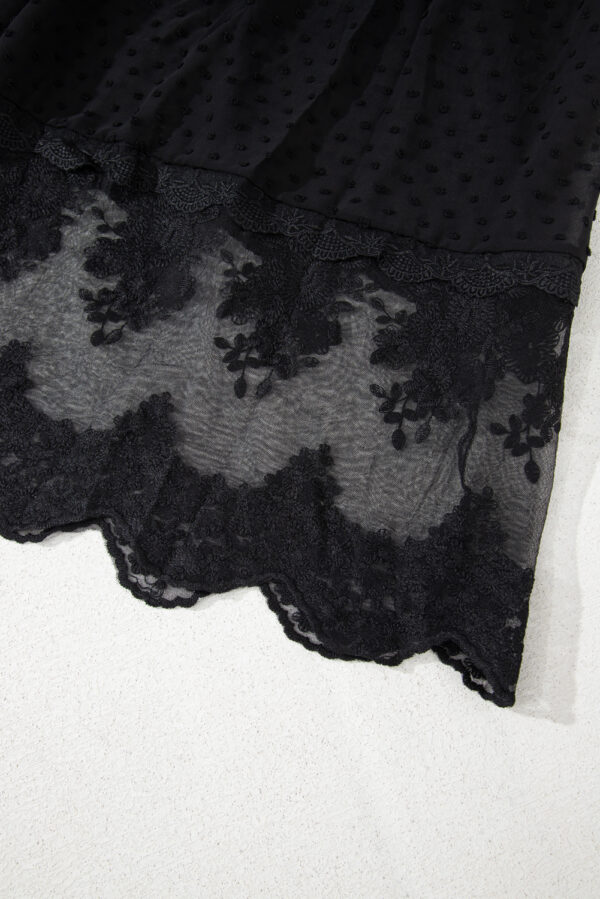 Black Dotty Lace Mesh Flowy Maxi Dress - Image 9