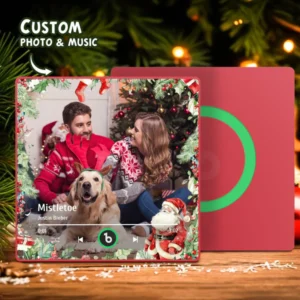 FridgeBeats Framed Custom Family Photo Music Fridge Magnet Christmas Gifts for Family Personalized Music Magnets Can Play Songs