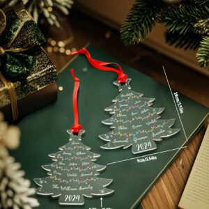 Personalized Christmas Tree Ornament with Family Names Acrylic Ornament for Christmas Gifts